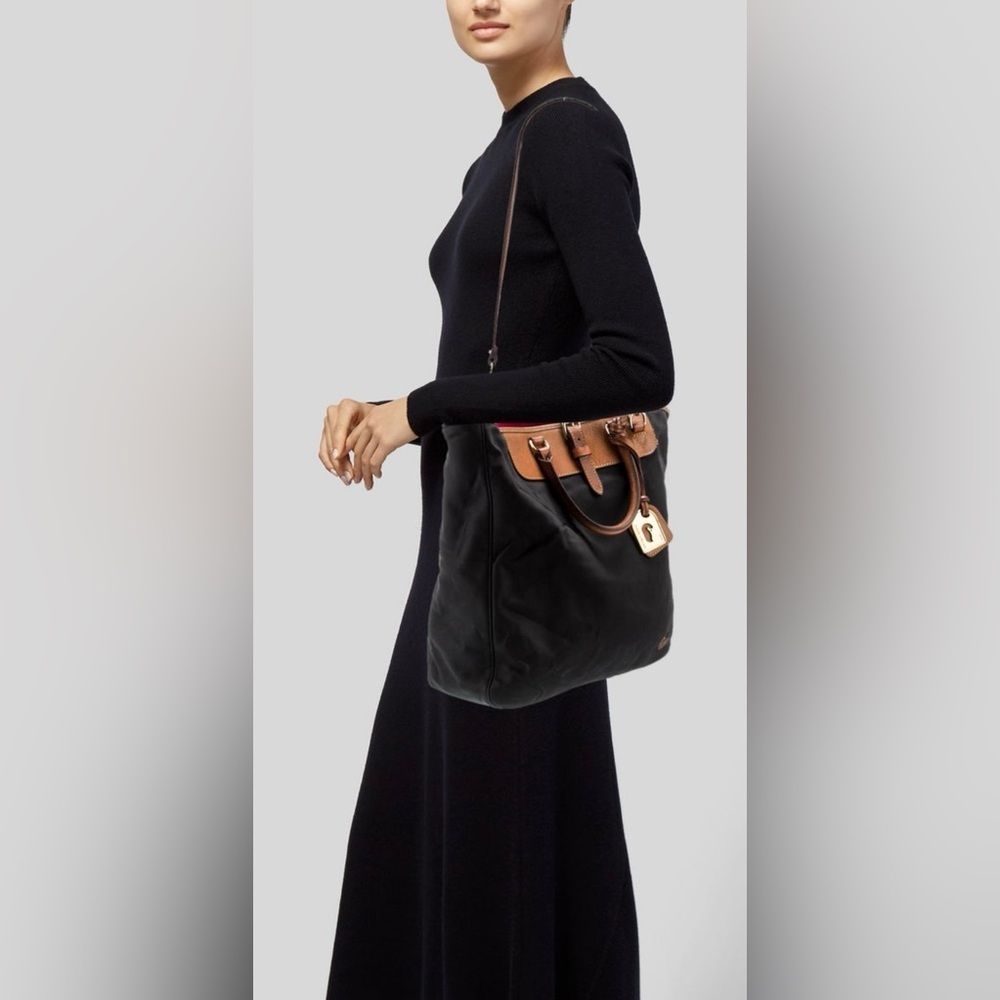 Dooney & Bourke Black and Tan Tote Bag